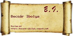 Becsár Ibolya névjegykártya
