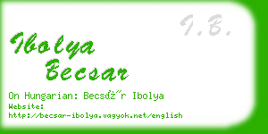 ibolya becsar business card